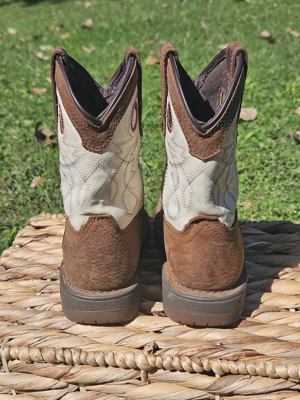 Rocky Boys Cowboy Boots Slip Resistant Brown Size 12 - Picture 9 of 9